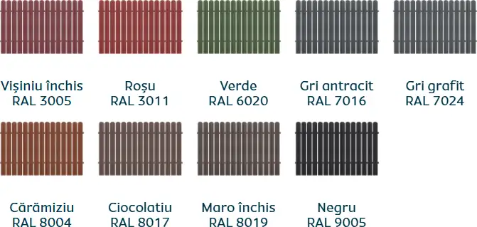 Culori disponibile Caretta Y109 Vertical - finisaj Fresco