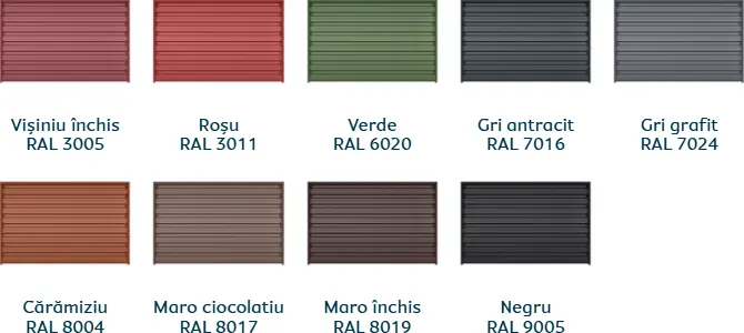 Culori disponibile Caretta CRT 18P - finisaj Fresco